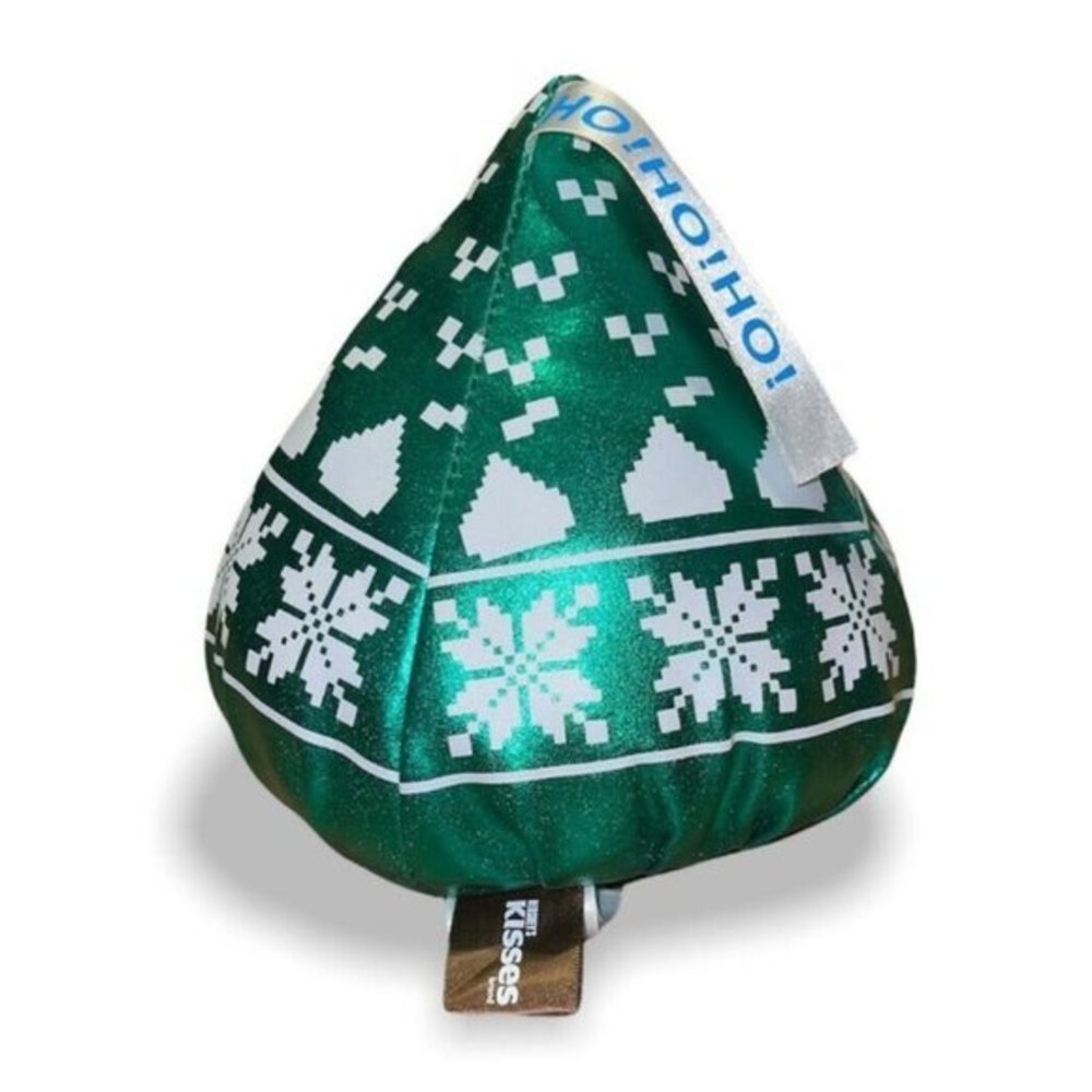 Hershey Kiss Fairisle Green Foil Ho Ho Ho 8" Christmas Plush